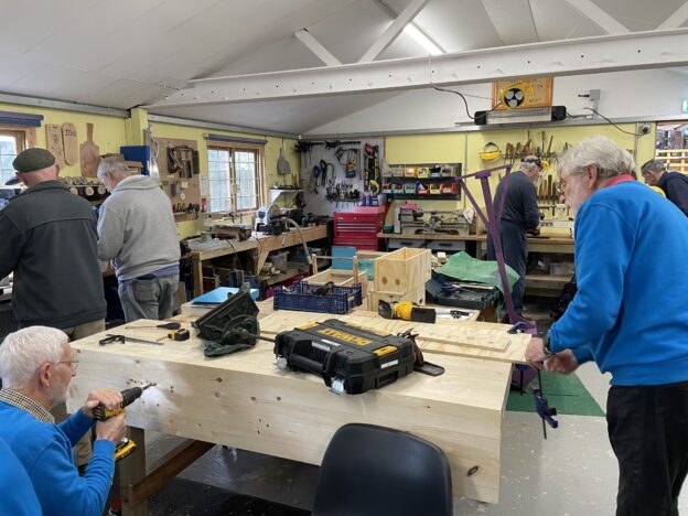 The interior of Shirley Men’s Shed.